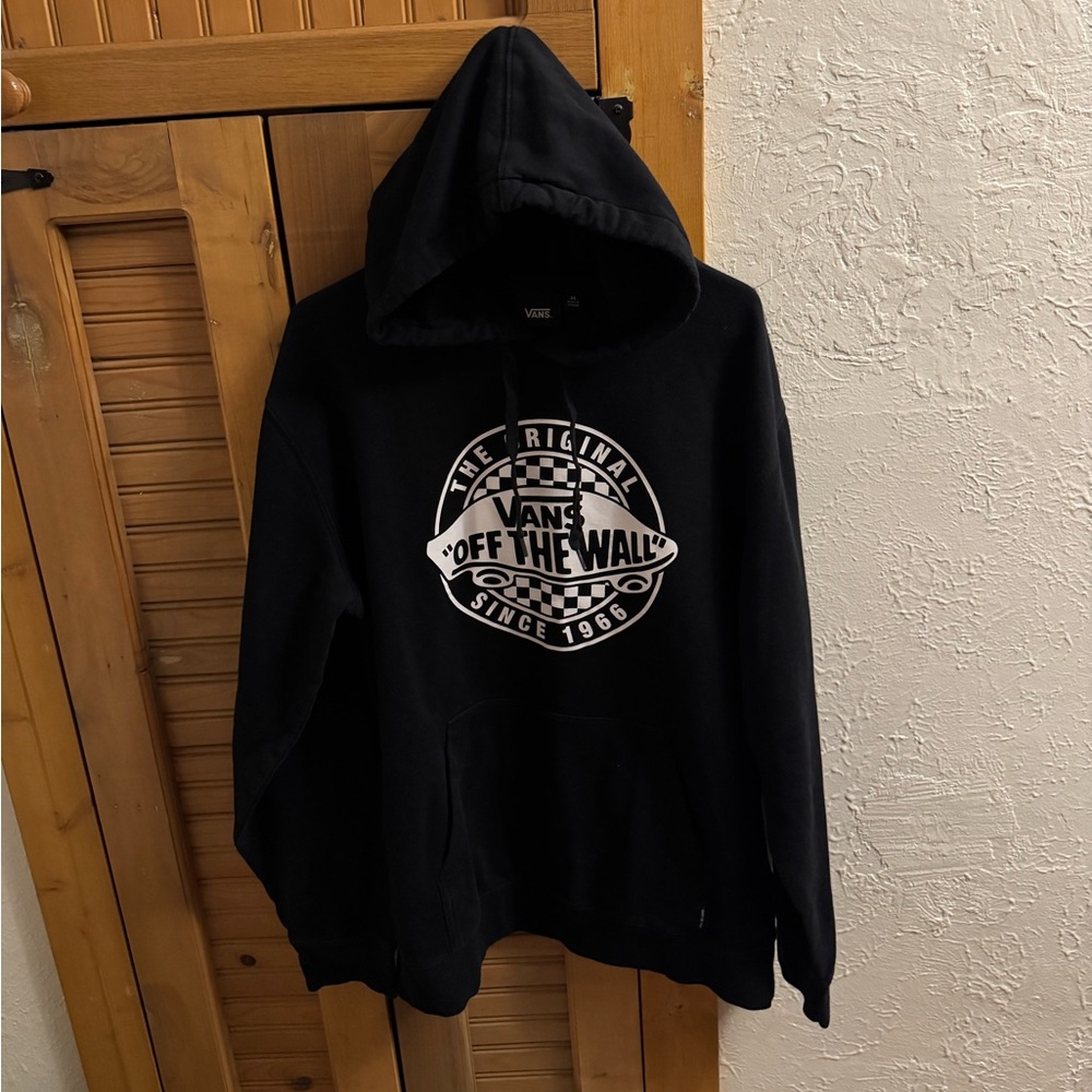 Men’s Vans Black Hoodie with White Logo